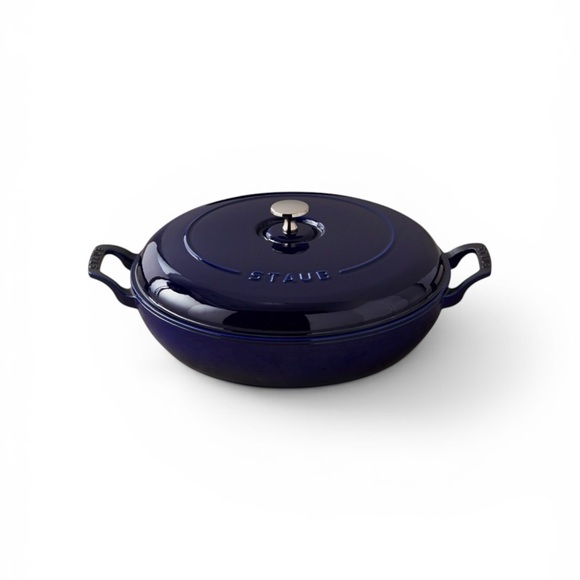 Staub Other - Staub 𖦹 Enameled Cast Iron Braiser with Enamel Lid 𖦹 Glossy Sapphire 𖦹 2L 3.5Q 𖦹